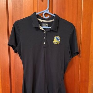 Adidas Black Golden State Warriors Polo Tee